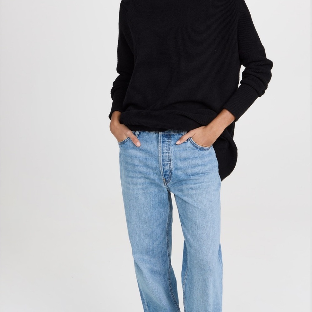 Free People Black Ottoman Slouchy Sweater Sz S - Picture 4 of 8